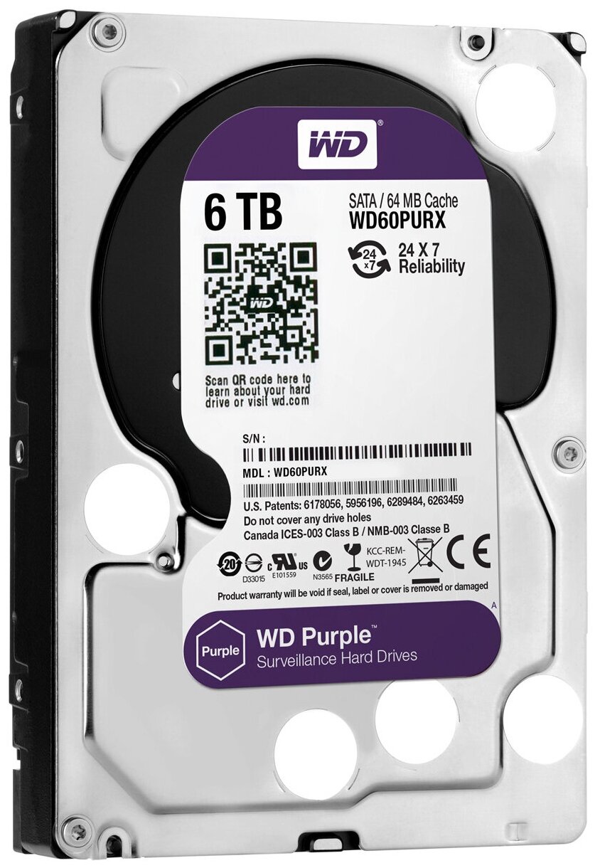 Жесткий диск 3.5 HDD WD Purple 6TB New